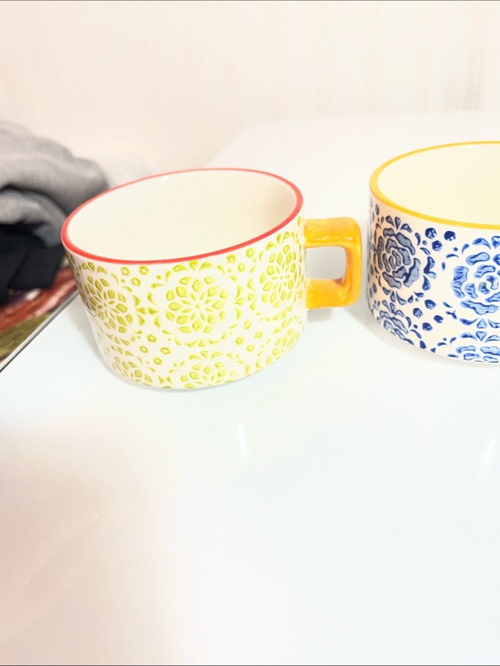 Pier 1 Imports set of four stacking mugs, espresso style (in tree) stoneware - Picture 6 of 14